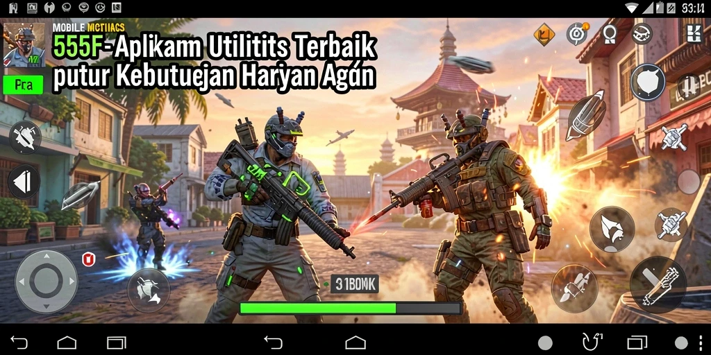 Tampilan antarmuka utama aplikasi Utility 555F yang praktis dan modern.