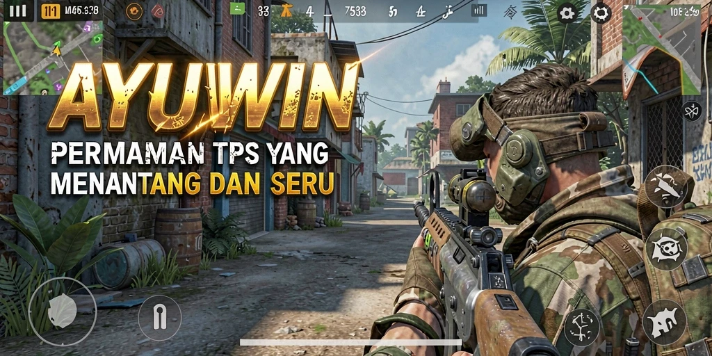 Screenshot AYUWIN menampilkan aksi seru dalam permainan TPS.