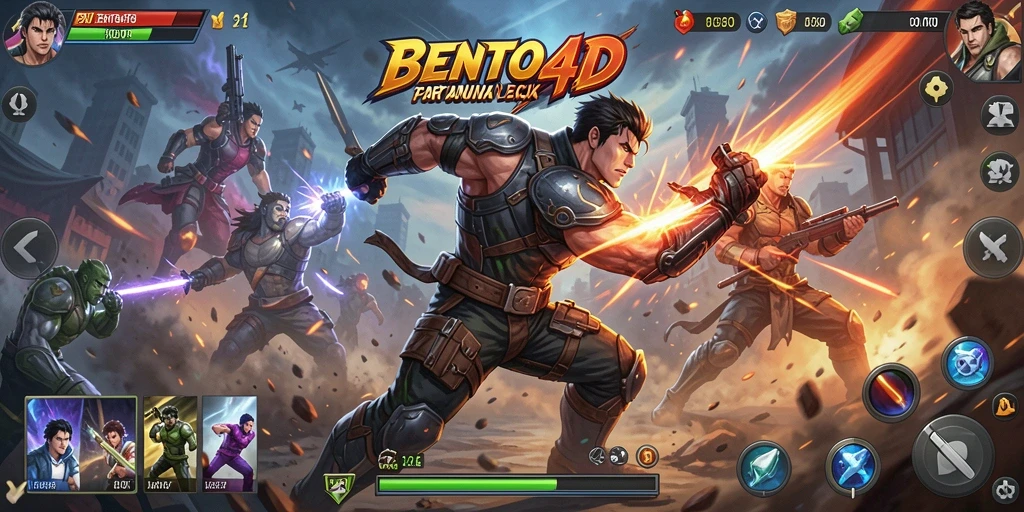 Tampilan pertarungan seru dalam BENTO4D yang memukau.