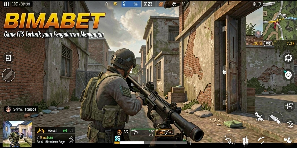 Tampilan gameplay intens dari BIMABET dengan aksi tembak-tembakan.