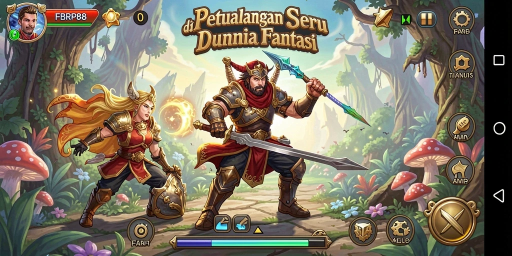 Tangkapan layar FBRP88 menampilkan aksi petualangan menegangkan di dunia fantastis.