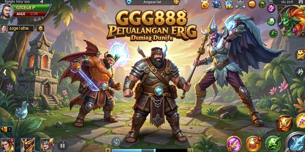 Screenshot gameplay GGG888 menampilkan petualangan epik di dunia RPG.