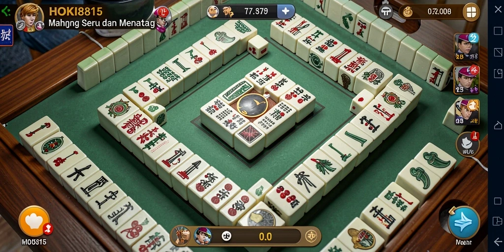 Screenshot gameplay HOKI8815 menampilkan keseruan bermain Mahjong.