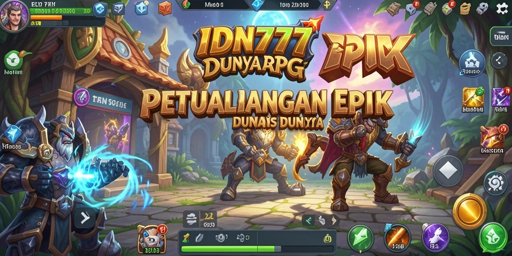 Tampilan gameplay memperlihatkan pertarungan epik dan eksplorasi dunia RPG.