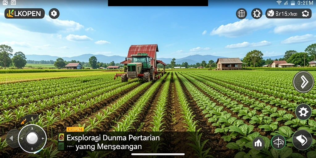 Screenshot gameplay LKOPEN menampilkan proses bertani yang seru.