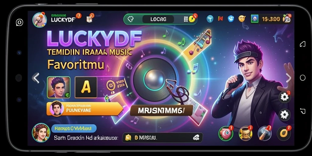 Tampilan gameplay LUCKYDF yang penuh warna dan interaktif.
