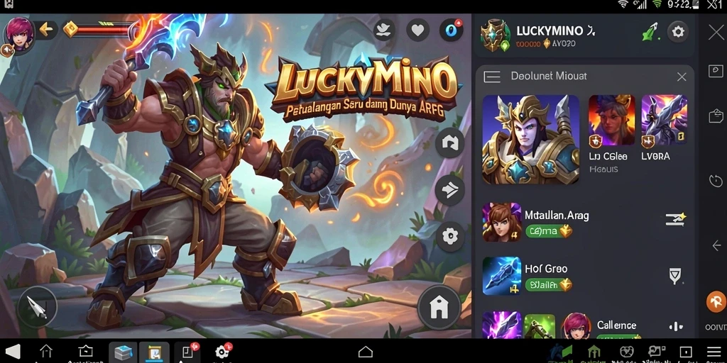 Tampilan gameplay ARPG yang seru dalam LUCKYMINO.
