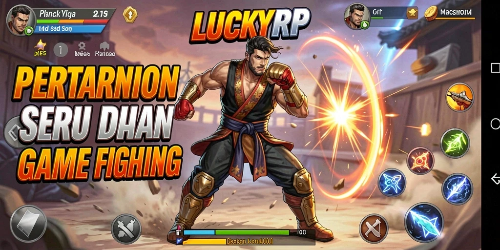 Tangkapan layar gameplay LUCKYRP menampilkan pertarungan karakter yang penuh aksi.