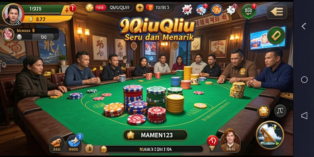 Screenshot gameplay MAMEN123 yang menampilkan aksi QiuQiu yang seru.