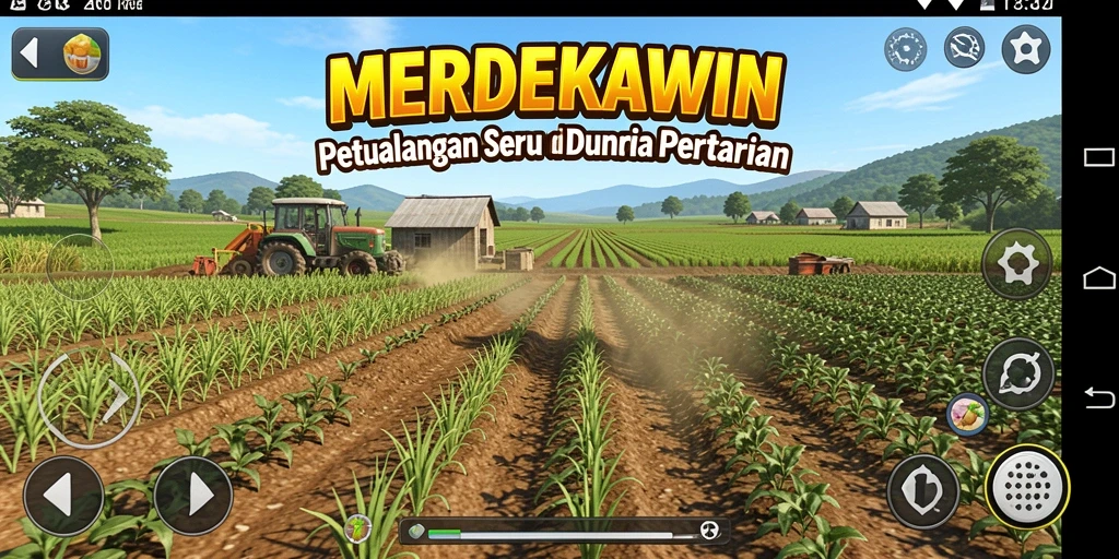 Tampilan menarik gameplay MERDEKAWIN dengan aktivitas bertani.