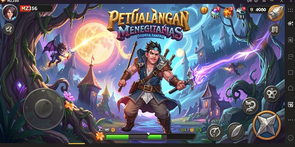 Tampilan gameplay MZ356 yang menarik di dunia petualangan.