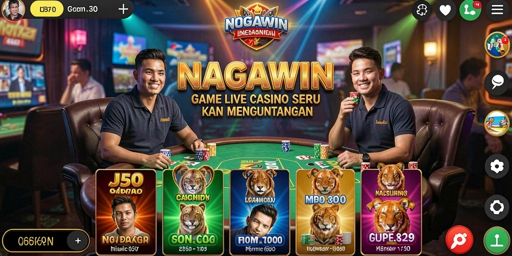 Tampilan screenshot permainan Live Casino NAGAWIN yang menarik dan interaktif.