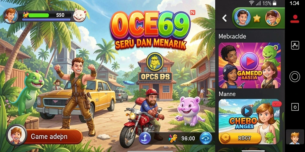 Screenshot OCE69 menampilkan gameplay arcade yang seru dan dinamis.