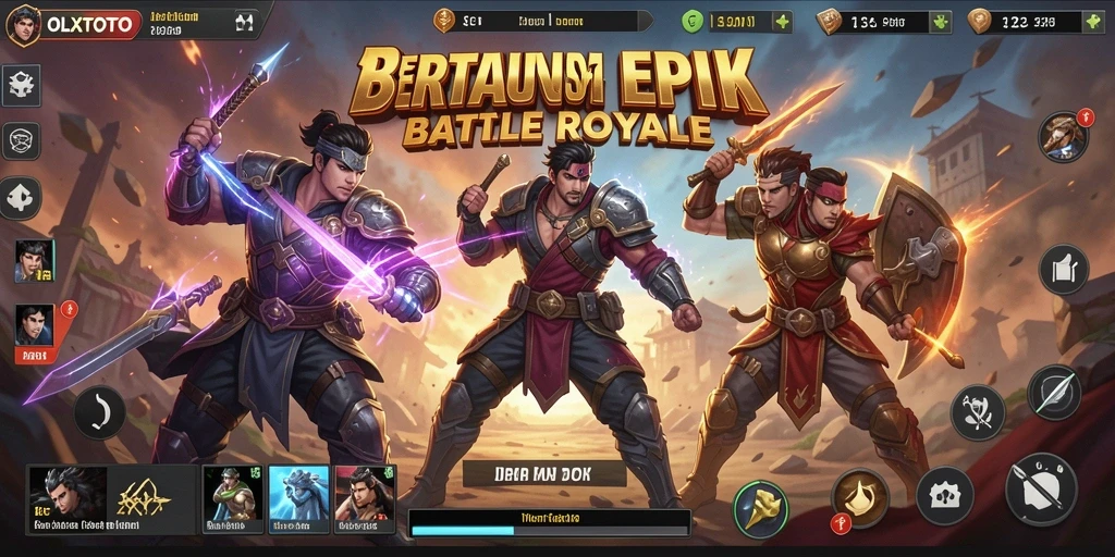 Tangkapan layar gameplay OLXTOTO menampilkan aksi mendebarkan di arena Battle Royale.