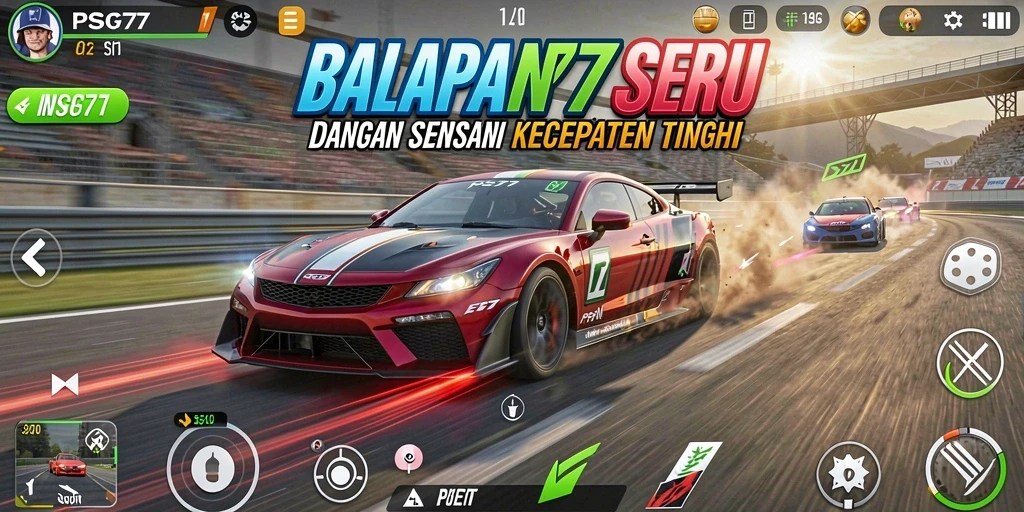 Gameplay Racing menegangkan dengan grafis memukau dan kontrol responsif.