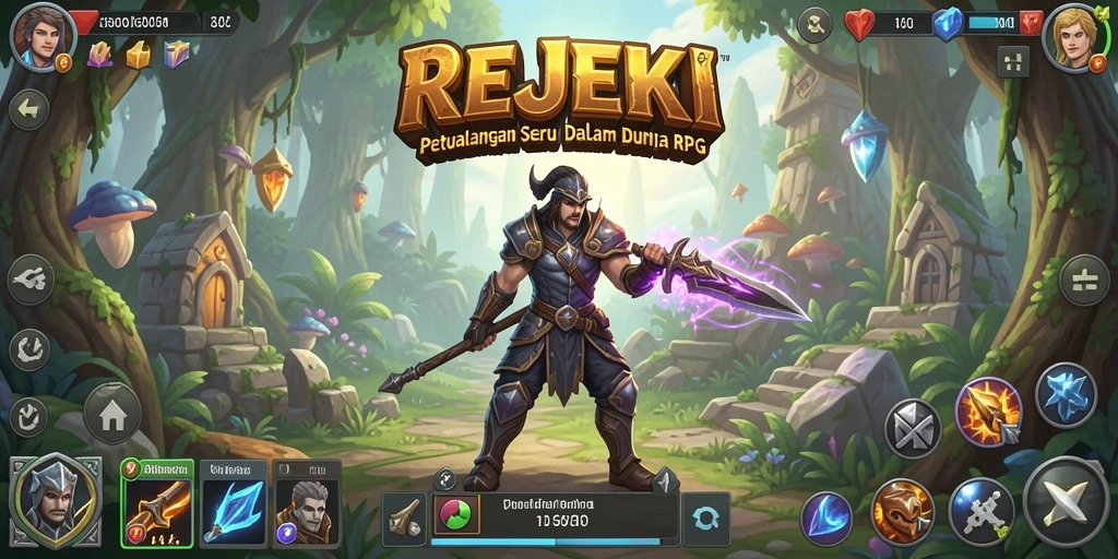 Tampilan gameplay menarik dan penuh petualangan di REJEKI.