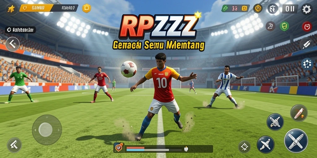 Screenshot gameplay RPZZZ menunjukkan aksi seru dalam pertandingan olahraga.