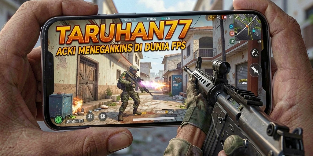 Screenshot TARUHAN77 dengan tampilan intensif aksi FPS.