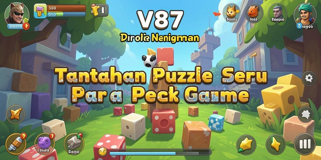 Tampilan gameplay V87 yang penuh warna dan menantang.